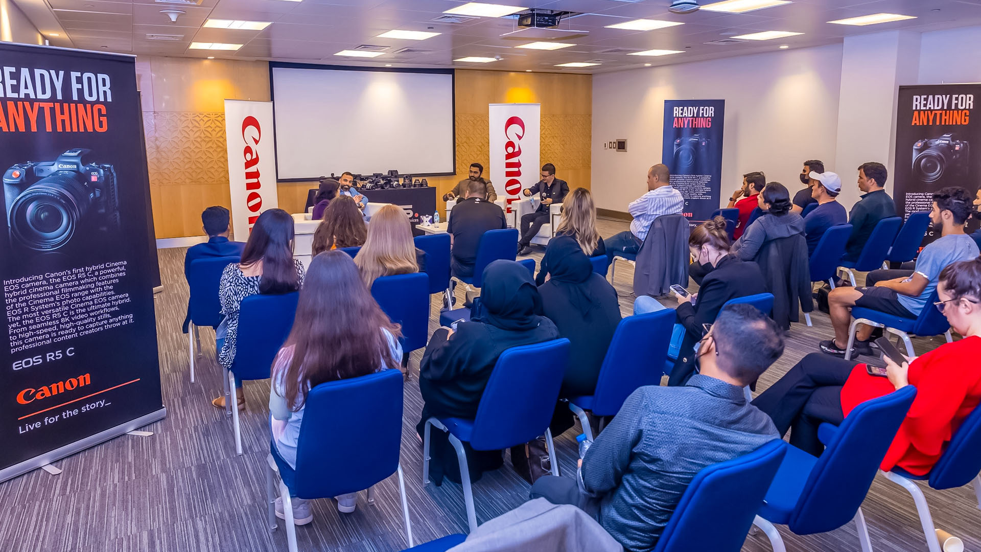 Canon leads discussion on the future of content creation at CABSAT, with prominent content creators and full house of attendees